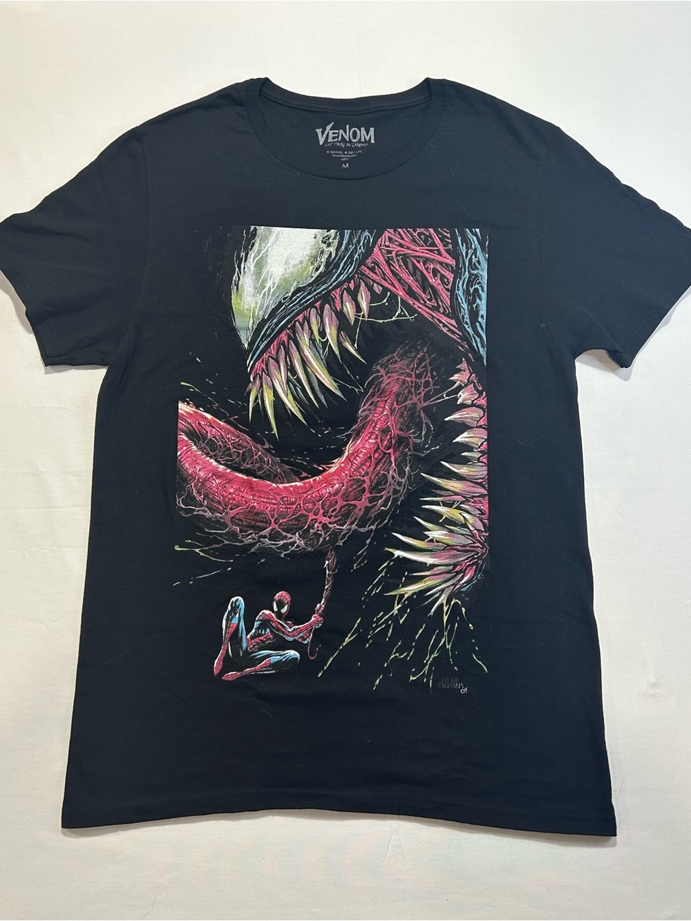 Bioworld Venom Black Tee with Pink & Blue Graphic